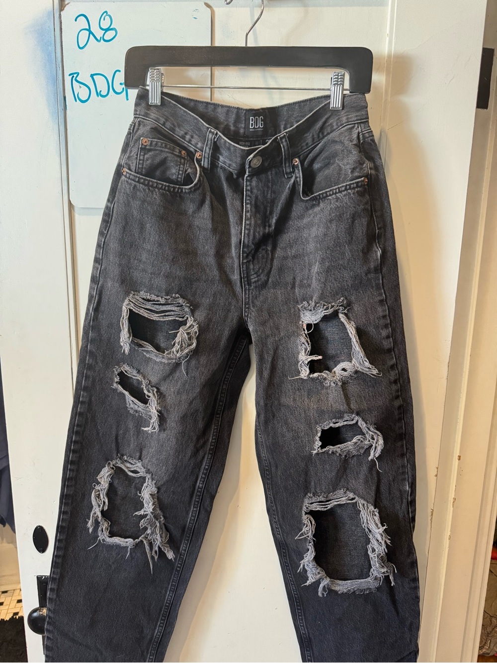 100% Cotton BDG Black Distressed High Rise Boyfriend Jeans